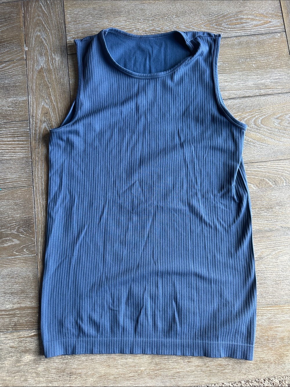 ZYIA Ribbed Tank Top in Slate Blue